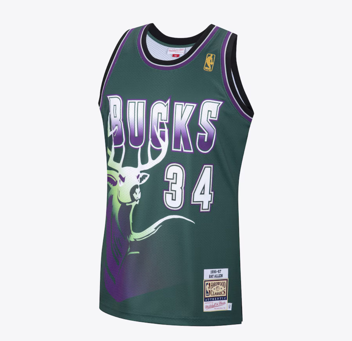 Milwaukee Bucks Ray Allen Maglia Swingman Hardwood Classics 1996-97