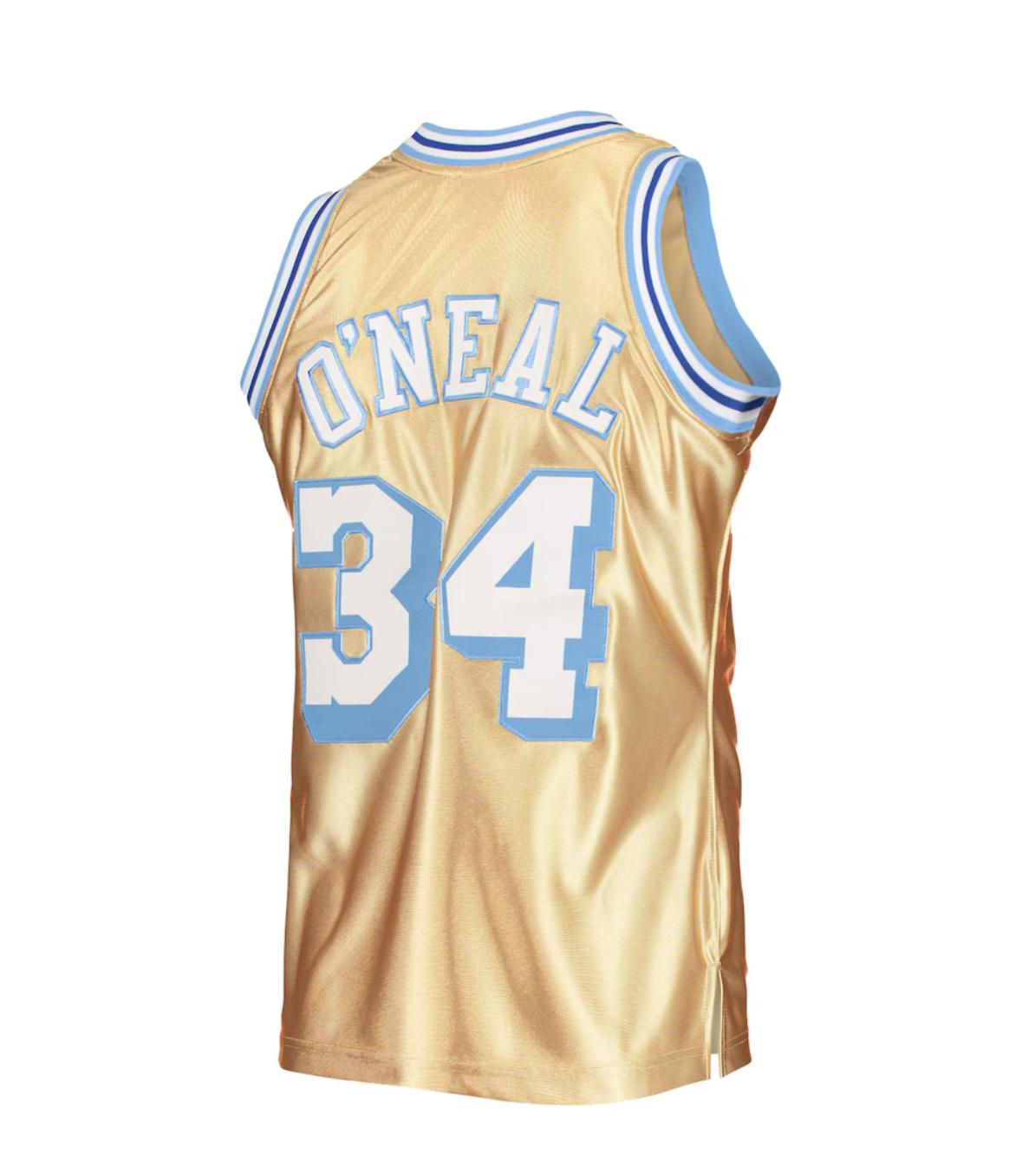 Maglia da uomo Mitchell & Ness Shaquille O'Neal Gold Los Angeles Lakers