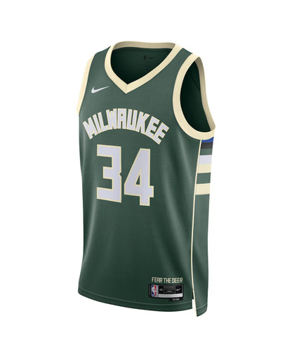 Maglia Milwaukee Bucks Nike Icon Edition Swingman - Verde Hunter - Giannis Antetokounmpo
