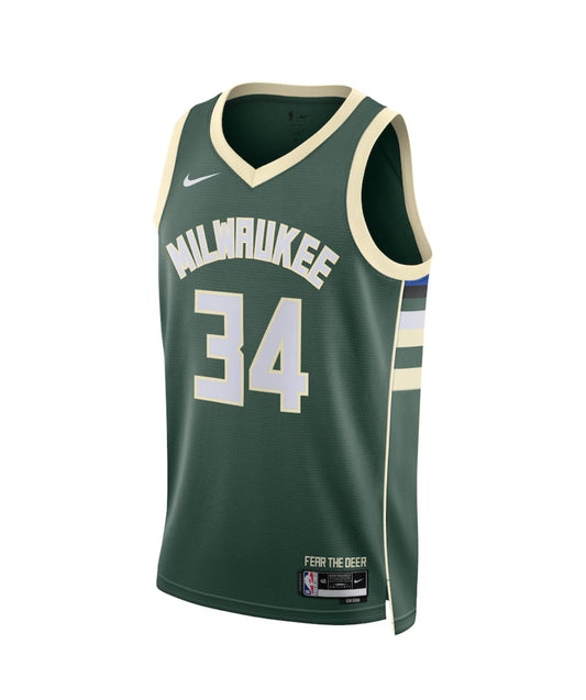 Maglia Milwaukee Bucks Nike Icon Edition Swingman - Verde Hunter - Giannis Antetokounmpo