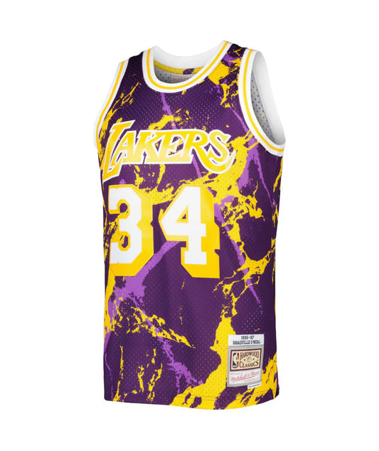 Maglia Mitchell & Ness Shaquille O'Neal viola Los Angeles Lakers