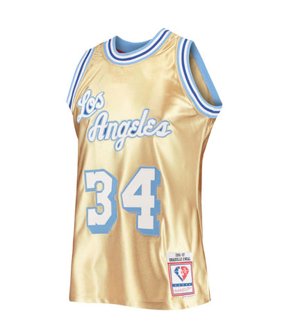 Maglia da uomo Mitchell & Ness Shaquille O'Neal Gold Los Angeles Lakers