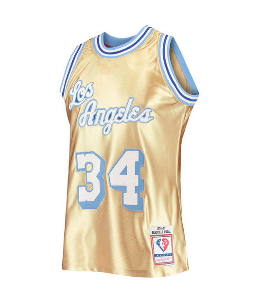 Maglia da uomo Mitchell & Ness Shaquille O'Neal Gold Los Angeles Lakers